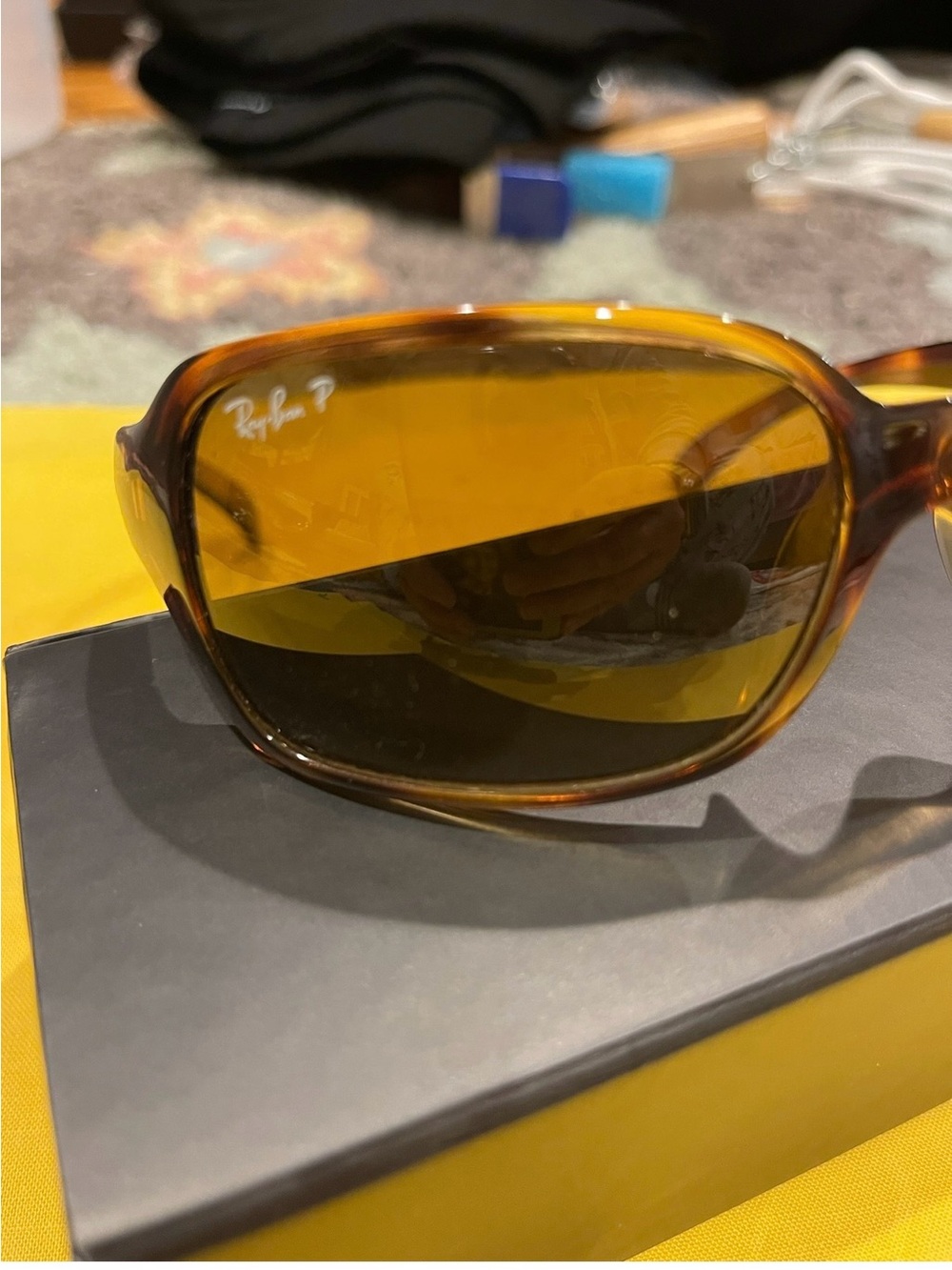 Ray-Ban Tortoiseshell Frame with Amber Lenses Sunglasses
